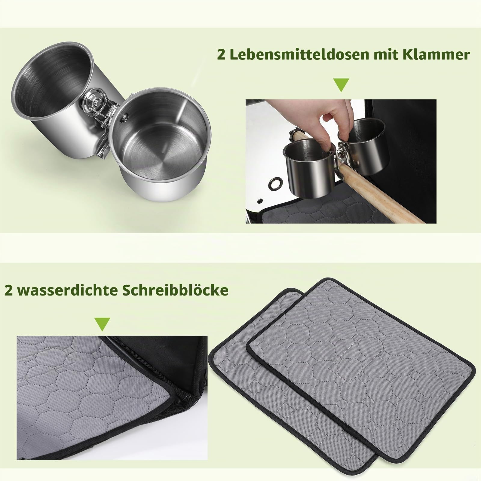 pecute Rucksack für Vögel mit Holzstab, Leichte Träger Vogel Transporttasche, wasserdichte Papageien Reiserucksack mit Edelstahl-Tablett und Stehstange, Transportbox Vogel, 34 x 28 x 43cm