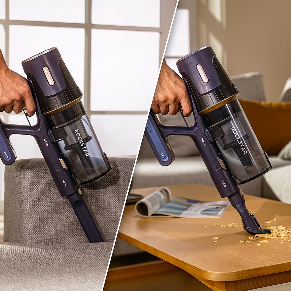 Cecotec Kabelloser Staubsauger BLDC Conga Rockstar RS70 Pet Flex, 500 W, Saugleistung 150 AW, Auto-Modus, Tierbürste und Flexibler Schlauch, Akku 33,6 V, reinigt 140 m² im Eco-Modus
