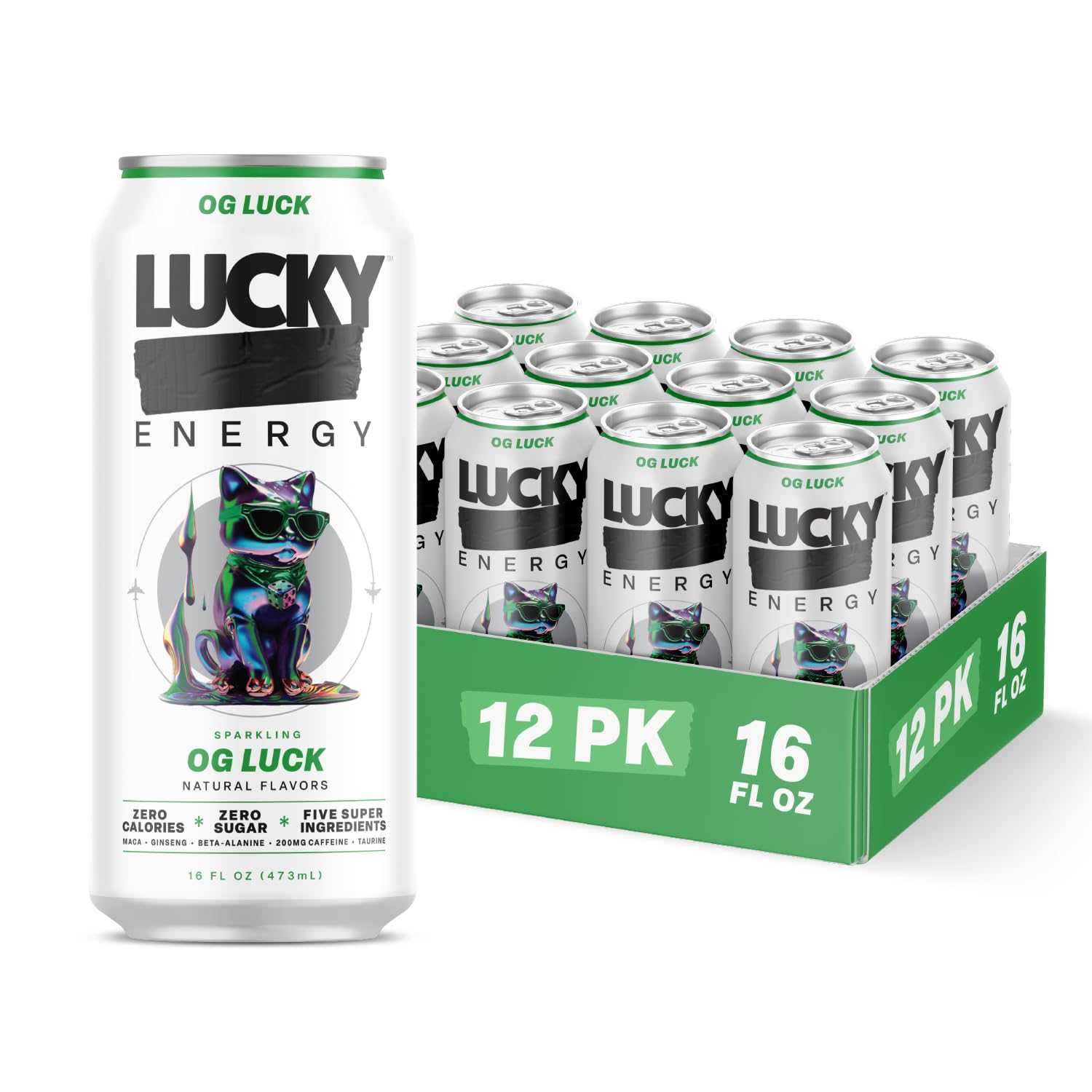 Amazon.com : Lucky Energy Sugar Free Energy Drinks, OG Luck, 16oz