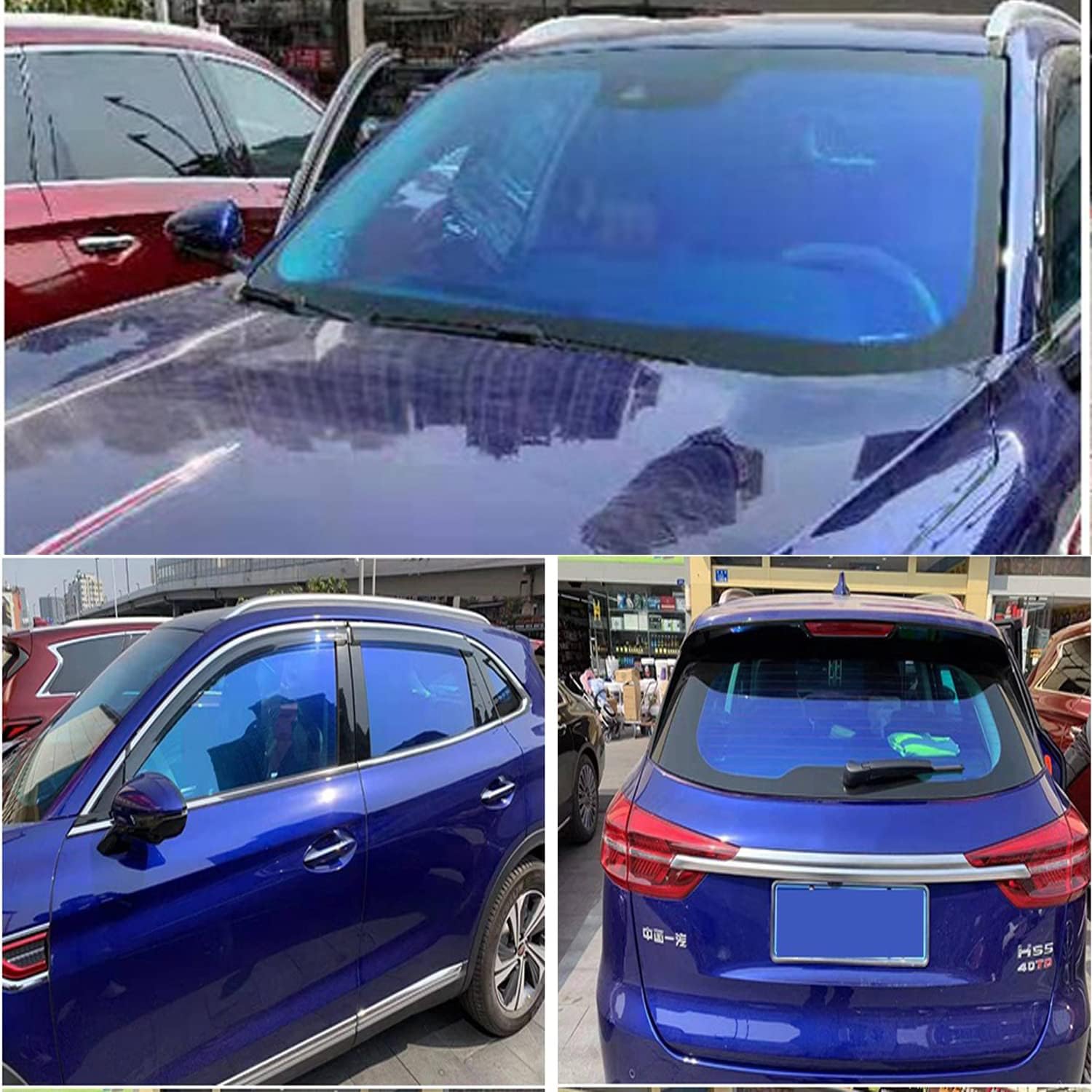 XhuangTech Chameleon Light Blue Front Window Roll Tint Solar Film Protection Scratch Resistant 60% VLT