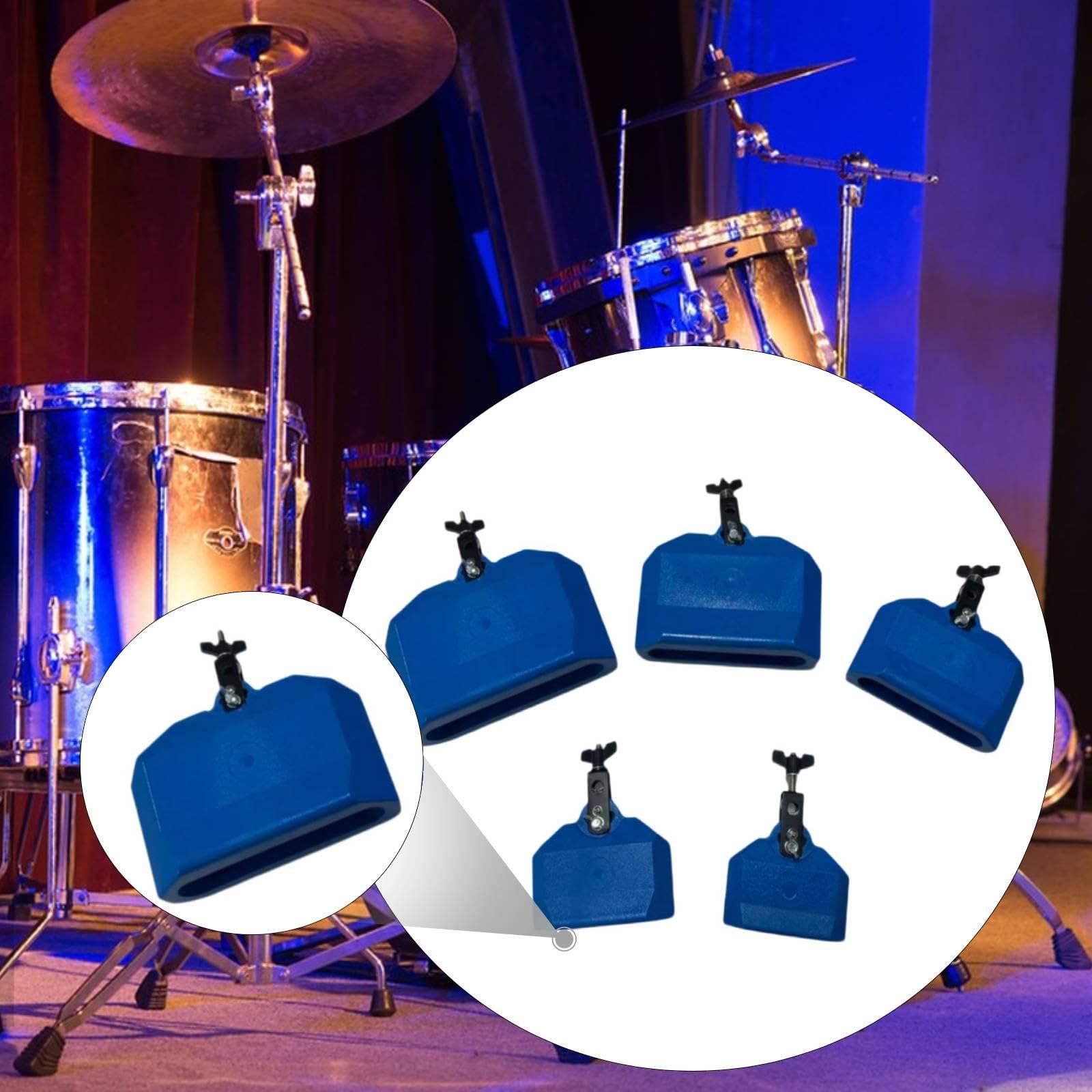 5 Stück Musikalisches Percussion Block Drum Zubehör Aus Stabilem Pp Material für Anfänger Profis Musikstudios, Blau