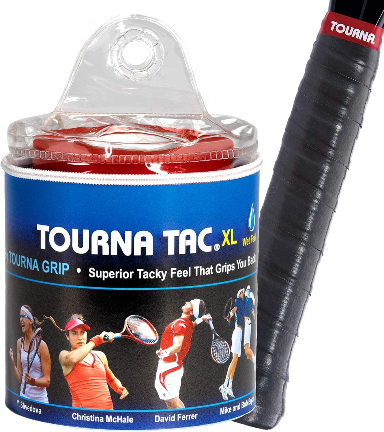 Tourna Tac XL Tennis Overgrip (Black) – 30-Pack in Multipacks (1 – 5 Packs Available)