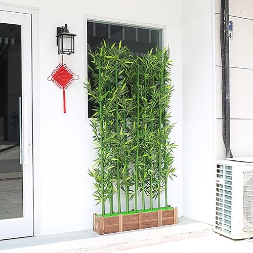 Porch Decor Artificial Bamboo Simulation Plant Freestanding, Living Room Screen Partition, Outdoor Landscaping Ornaments for Patio Garden Yard Deck ( Size : 120cm Base-20 Bamboo(1.5m Tall) )