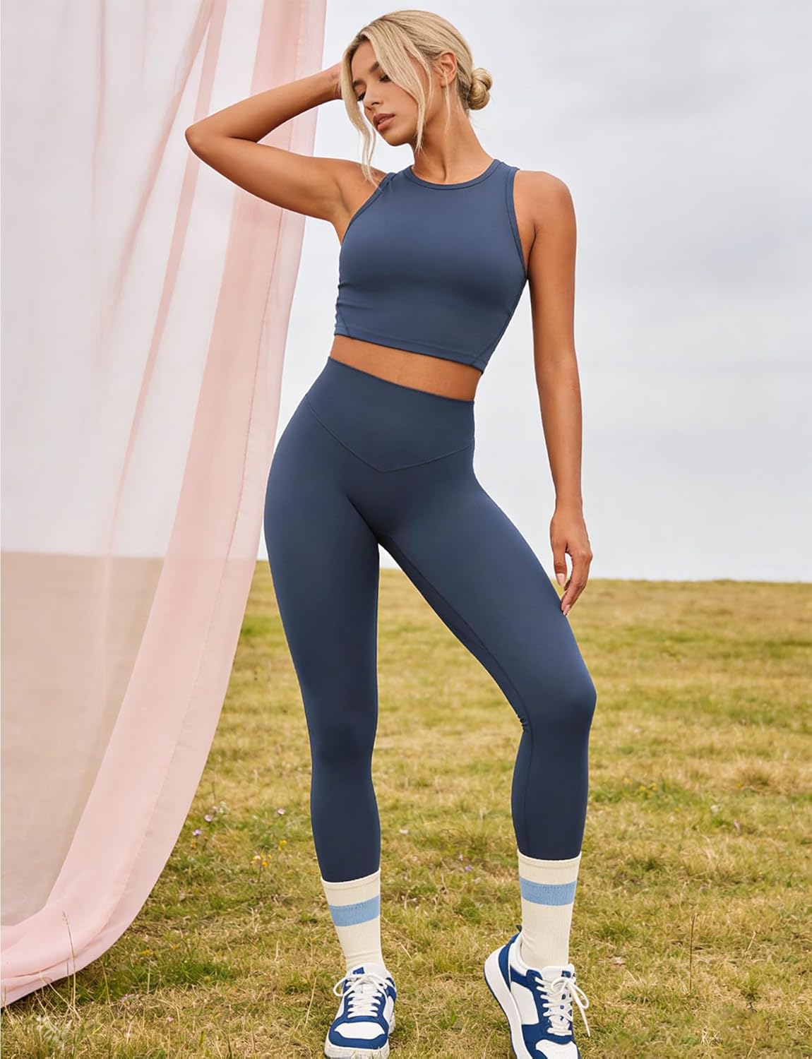 YEOREO Workout Leggings for Women Hidden Scrunch Tummy Control Leggings Agathia High Waisted Gym Yoga Pants - Image 5