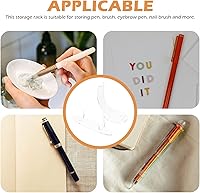 Vista 4 de Cabilock Organizador de bolígrafos acrílico, 2 piezas, soporte de acrílico para bolígrafos, soporte de brochas de maquillaje, soporte