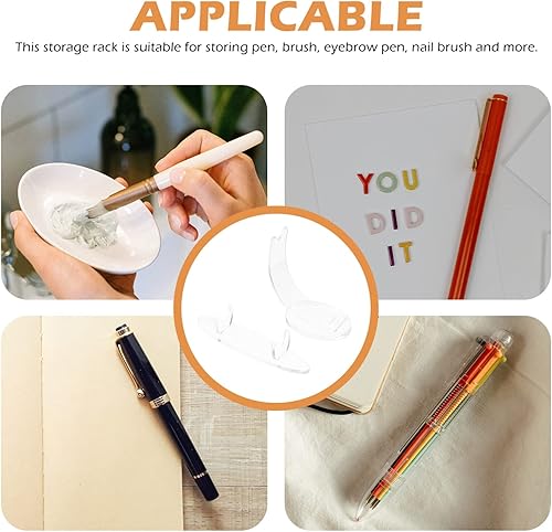Miniatura 4 de Cabilock Organizador de bolígrafos acrílico, 2 piezas, soporte de acrílico para bolígrafos, soporte de brochas de maquillaje, soporte de