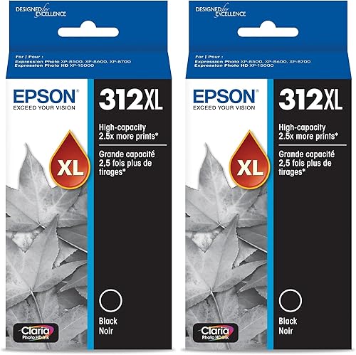 Epson T312 Claria Photo HD - Cartucho de tinta de alta capacidad para fotos (T312XL120-S) para impresoras fotográficas de expresión seleccionadas
