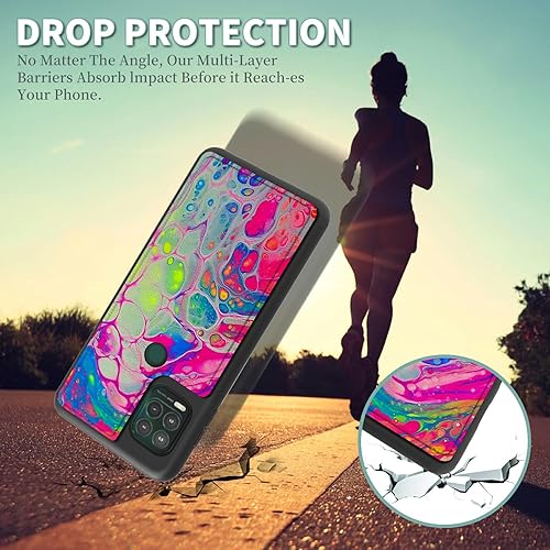 Miniatura 3 de Funda tipo cartera de mármol abstracto para Moto G Stylus 5G 2021 con tarjetero y bloqueo RFID, piel sintética suave, función atril, cierre