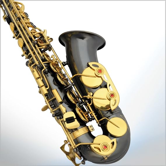 Alto E Flat Saxophone in Brass Black Nickel Matt Flamingo Saxophone Professional Saxophone