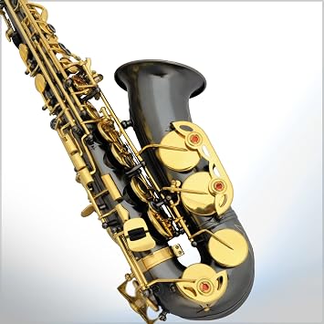 Alto E Flat Saxophone in Brass Black Nickel Matt Flamingo Saxophone Professional Saxophone