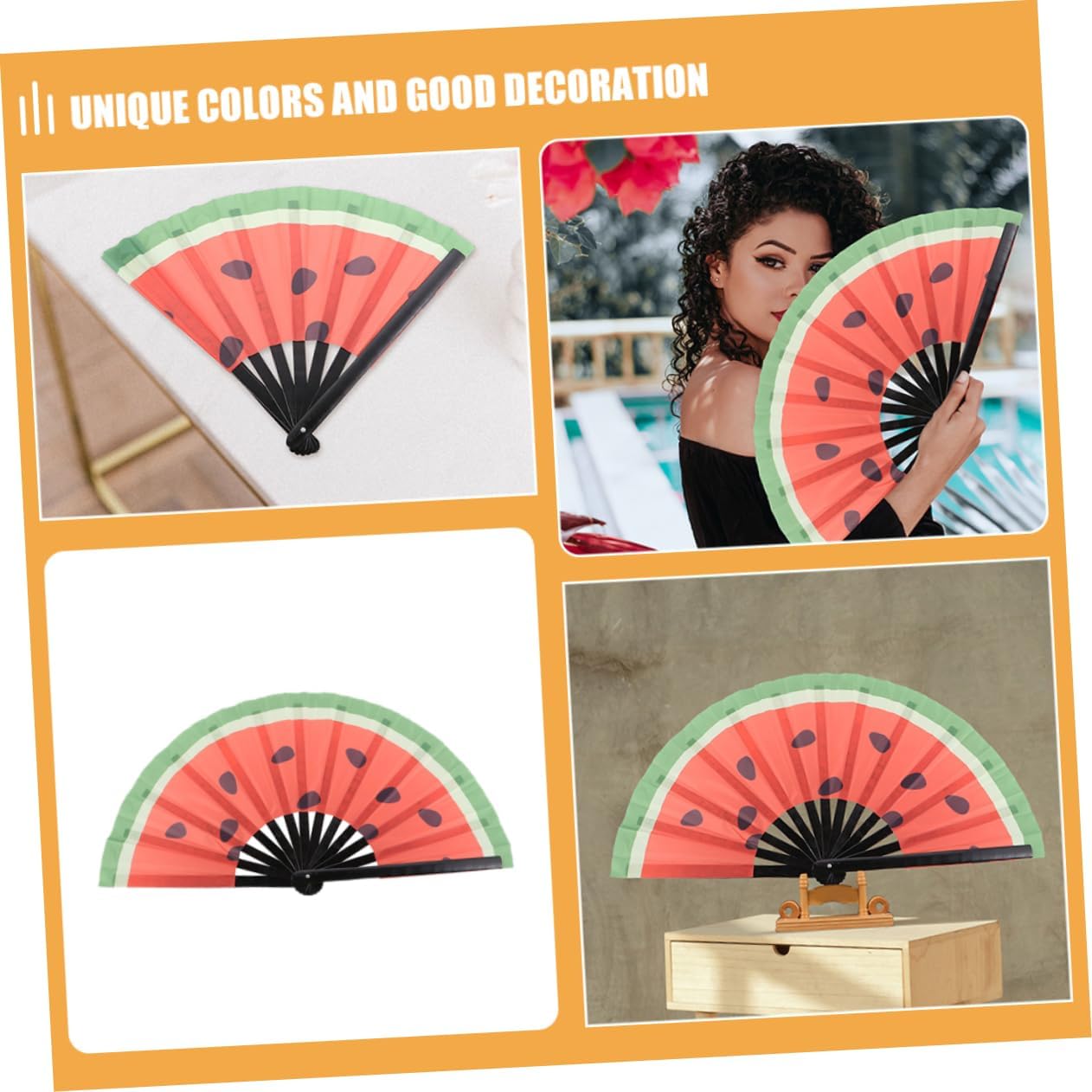 2pcs Large Folding Hand Fan Lightweight and Portable Handheld Fan for Parties Festivals and Summer Events Stylish Design for Easy