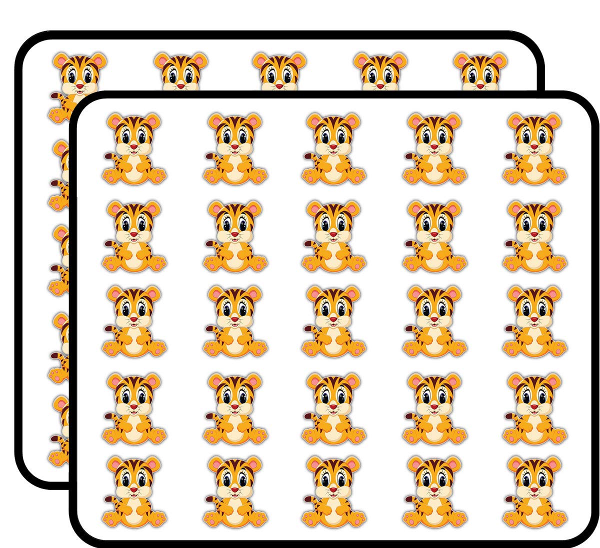 Cute Tiger Cartoon Animal Art Decorative Scrapbooking Sticker Waterproof Vinyl Stickers for Water Bottle, Laptop & Phone Case – 50 Pack