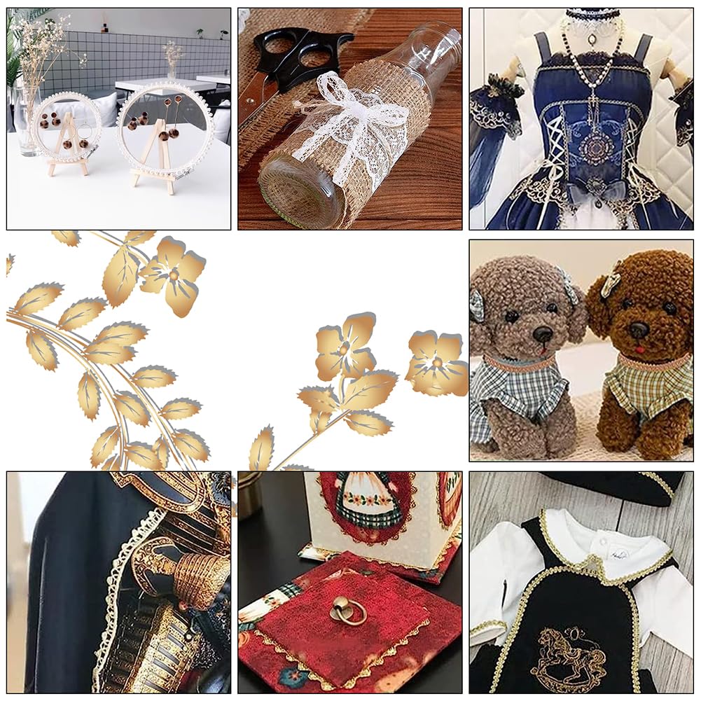 Pandahall 20M Garniture Tressée Dorée, 14Mm Garniture En