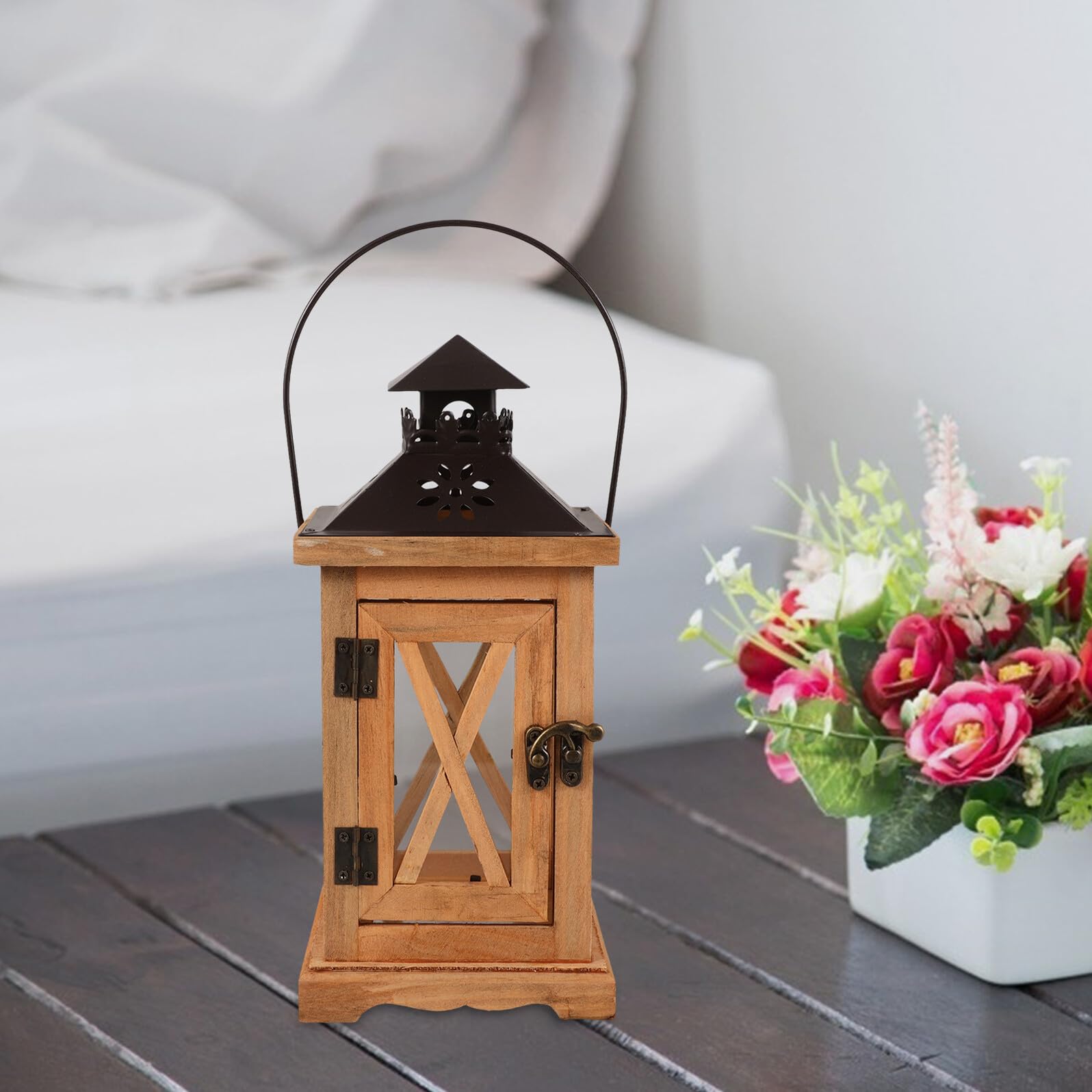TOYANDONA Rustikale Teelichthalter Kerzenlaterne Retro Dekoration für Wohnzimmer Hochzeitsdeko Langlebiger Kerzenhalter