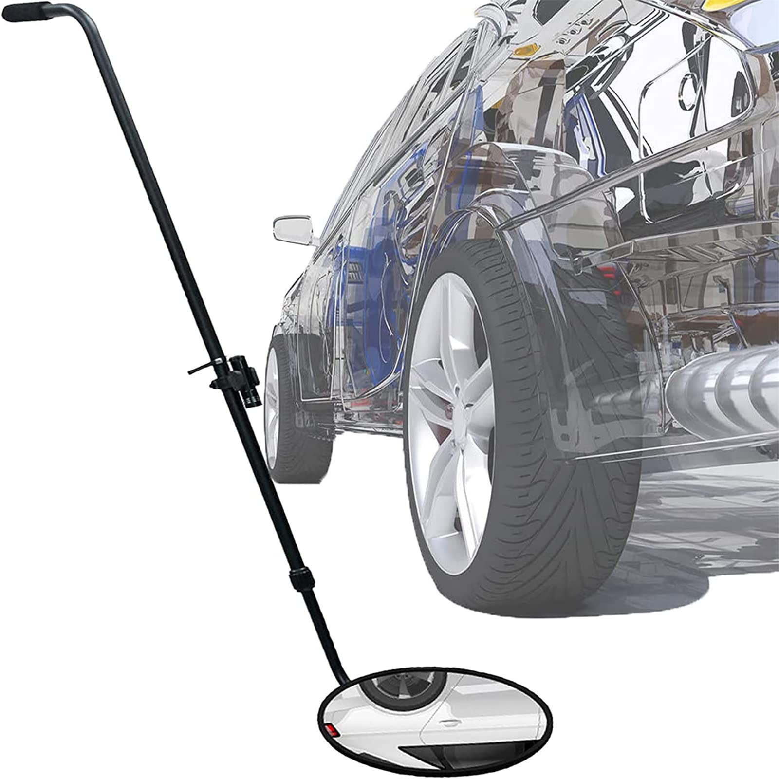 YNIYUJKL Under Vehicle Inspection Mirror, Inspection Parts, Automotive Inspection Mirror Under Vehicle Inspection Mirror With Led Light,2X Telescopic Convex Mirror With Led L