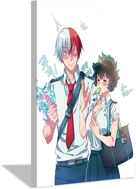 Amazon マイヒーローアカデミーアニメキャラクターアートポスターhdプリントキャンバス油絵リビングルーム寝室装飾子供部屋装飾壁画30x45cm 12x18inch フレームなしポスターb ウォールステッカー オンライン通販