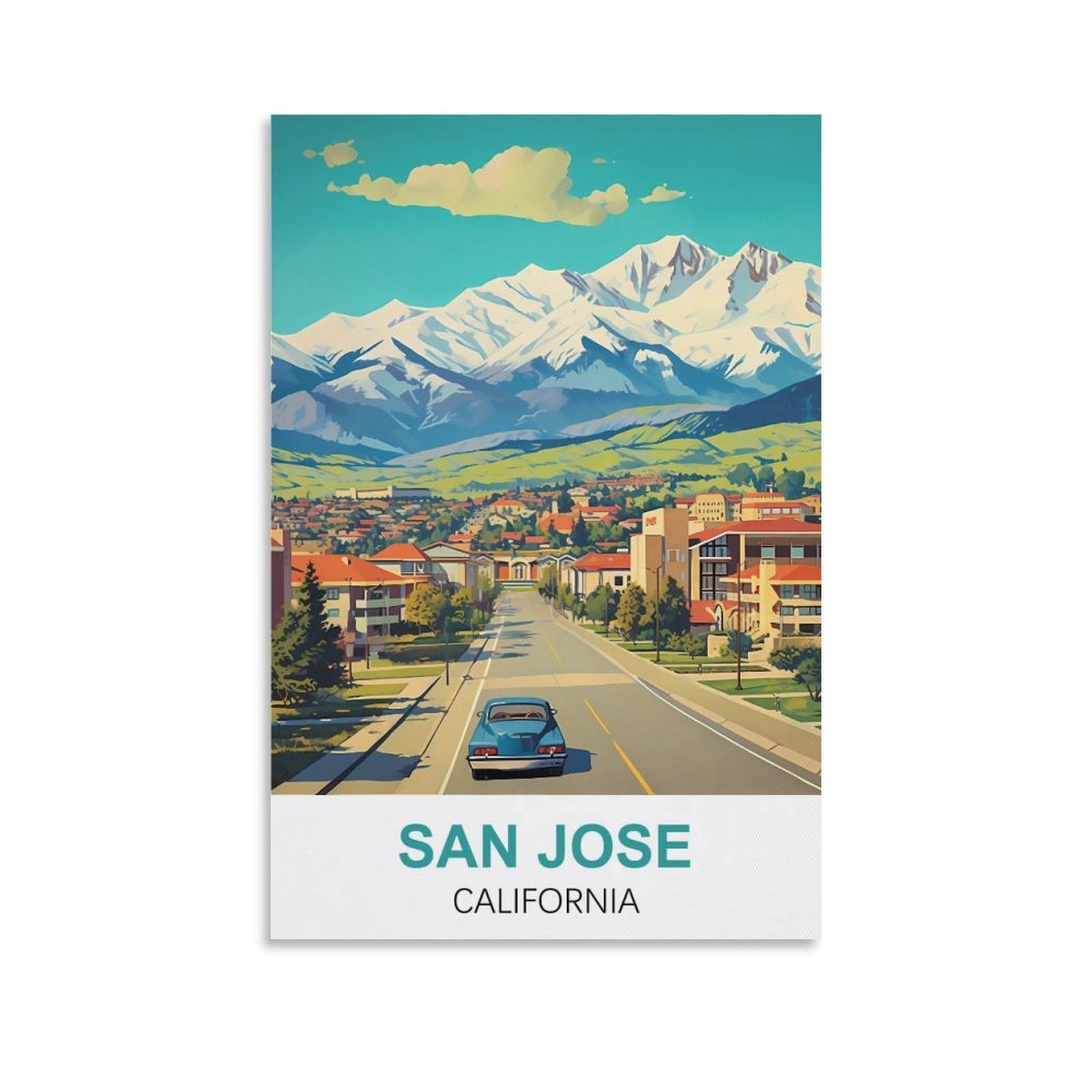 EZMLFA Diamond Painting Art Kits,San Jose Californias,5D Diamond Painting Kit for Adults Beginners, DIY Full Round Drill Gem Art Kits for Home Decor 40x40cm