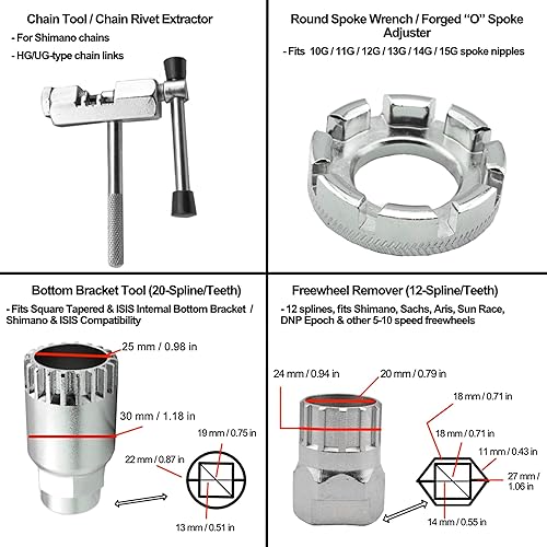 Miniatura 3 de Lumintrail Kit de herramientas de reparación de bicicletas de montaña, tierra y carretera de 42 piezas, juego de herramientas de mantenimiento de