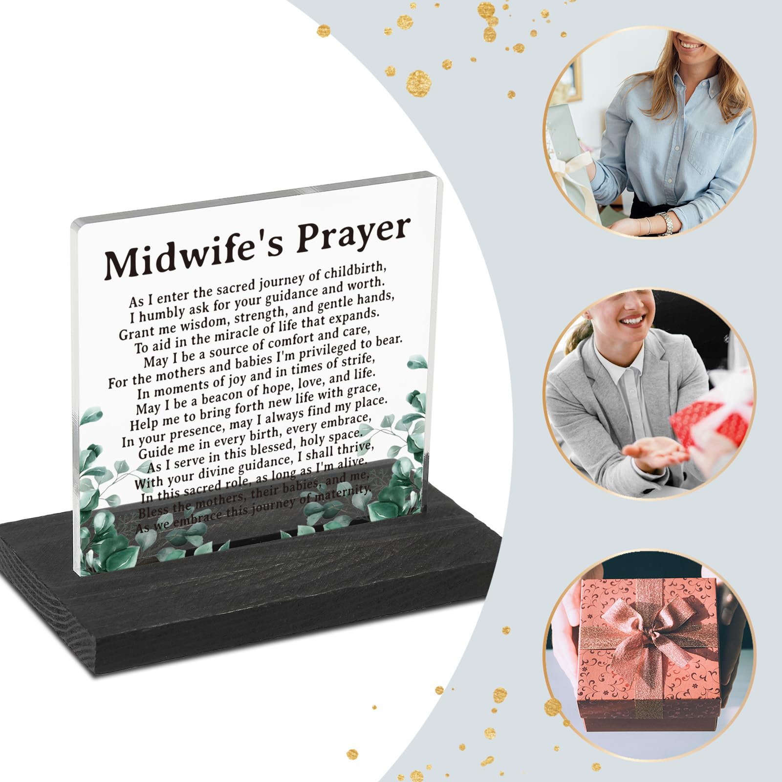 Midwife Gifts for Women, Midwife Appreciation Gifts, Midwife Thank You Gift, Midwife Retirement Christmas Birthday Gifts for Women, Midwife Plaque Desk Decorative Signs GXX13