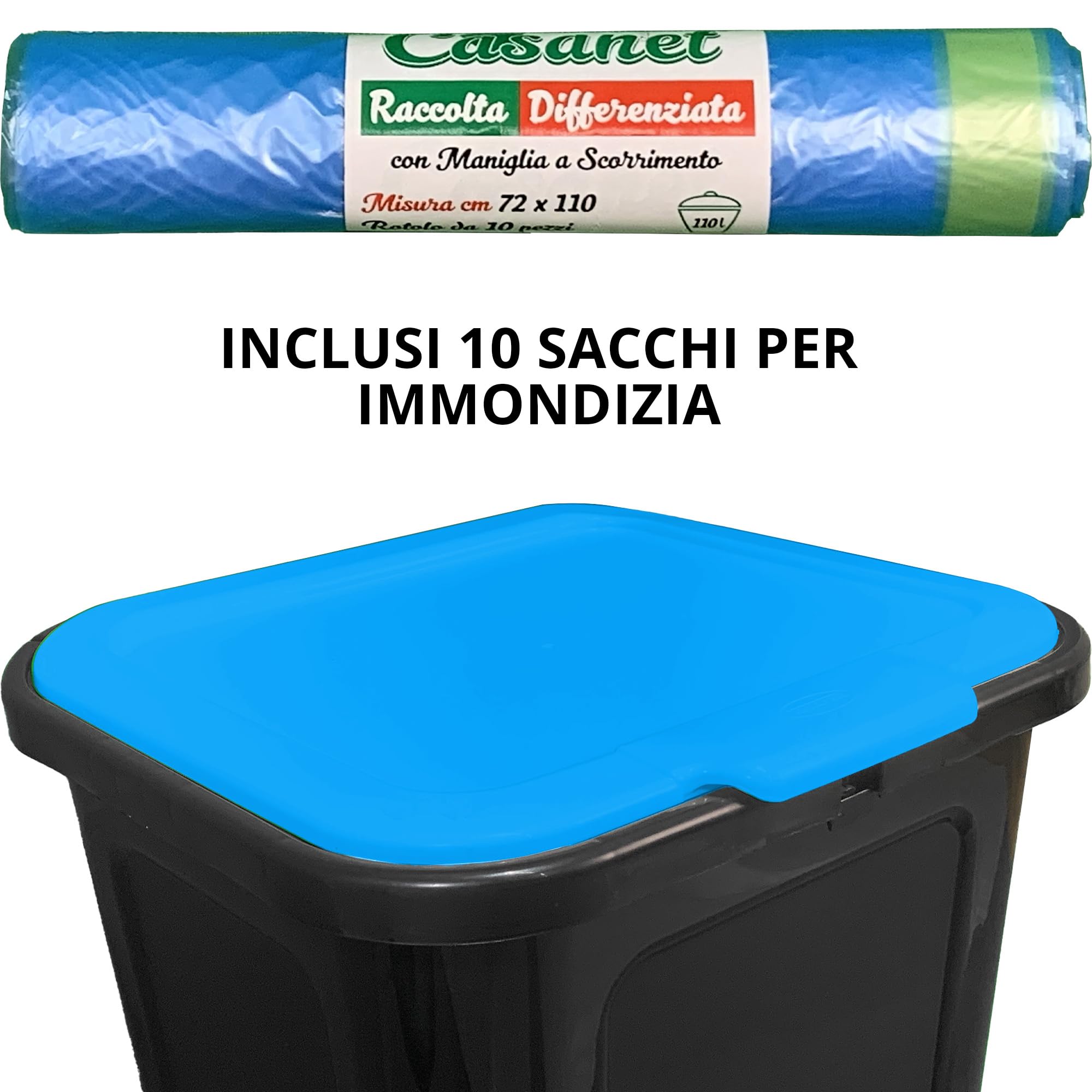 Pattumiera Differenziata ARREGUI Basic - 4 Scomparti Da 17L, Bianco - Foto 10