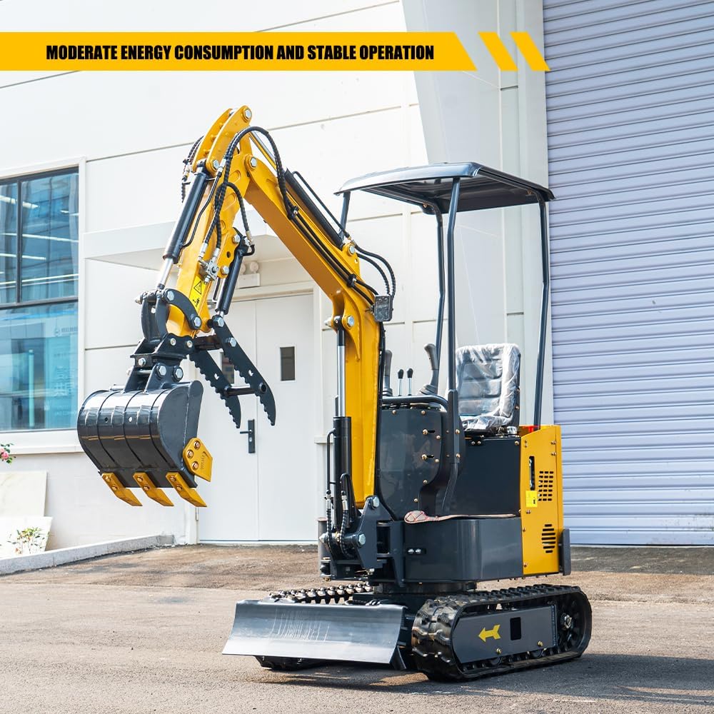 1.2-ton tracked mini excavator equipped with a 13.5 horsepower gasoline BS engine, EPA certified, standard hydraulic thumb clamp, quick change, and auger, suitable for various occasions (SKD-15Y-B)