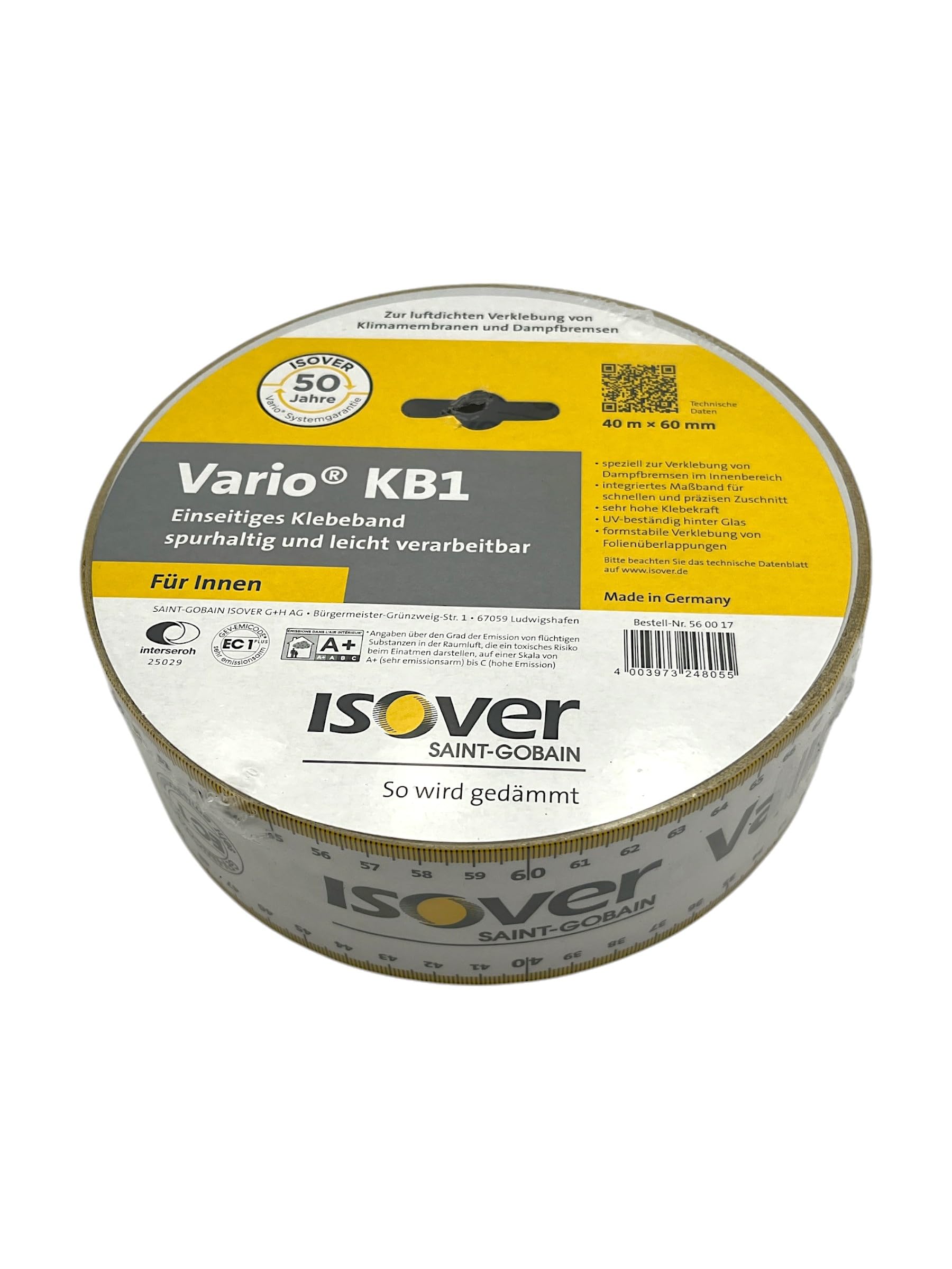 ISOVER Vario KB 1 einseitiges Klebeband für innen 60mm × 40m