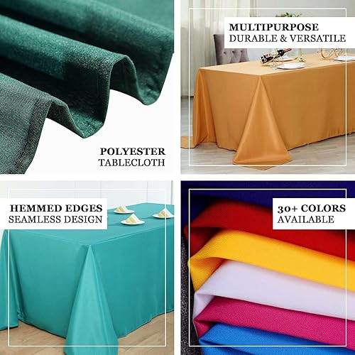 Miniatura 3 de Efavormart - Mantel rectangular de poliéster, 90 x 156 pulgadas, color borgoña, 5 unidades, para bodas, fiestas, restaurantes