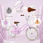 Baby Joy Les enfants font du vélo, 12 14 16 18 20 Inch Garçons filles vélo avec/Assise réglable, Panier amovible, Brake à main & Frein rétropédalage, roues d'entraînement ou kiosque à roulettes, vélo enfant avec multi-couleur