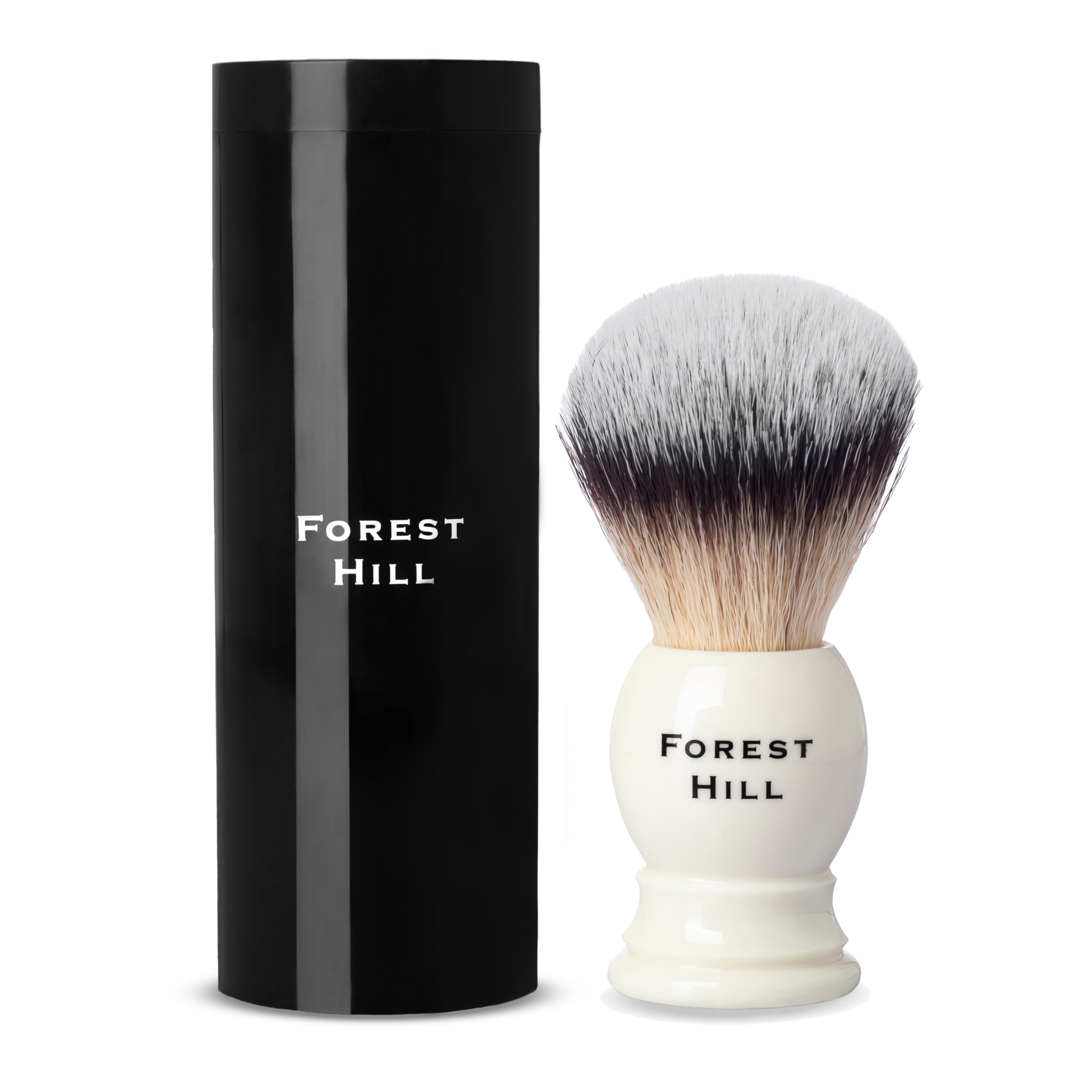 Forest Hill Ashford Premium Shaving Brush For Men, Super Soft Bristles & Ergonomic Design With Brush Holder, Compact and Easy Grip, Ideal For Personal and Professional Salon (White Brush & Stand) 3
