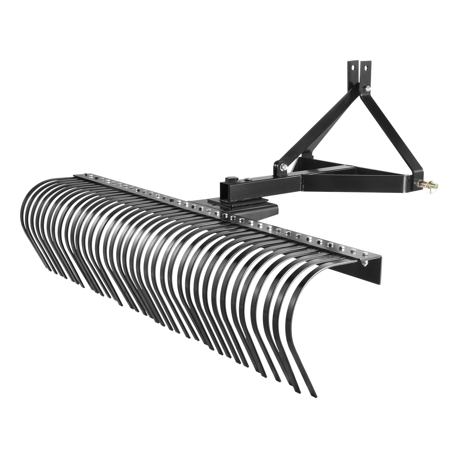 VEVOR Remolque detrás de la Escarificadora, 759,5 x 678,2 x 482,1 mm con 36 Púas de Acero, Rastrillo de Césped de 3 Puntos con Accesorios para Tractor, Rastrillo de Paisaje para Jardín, Granja, Césped