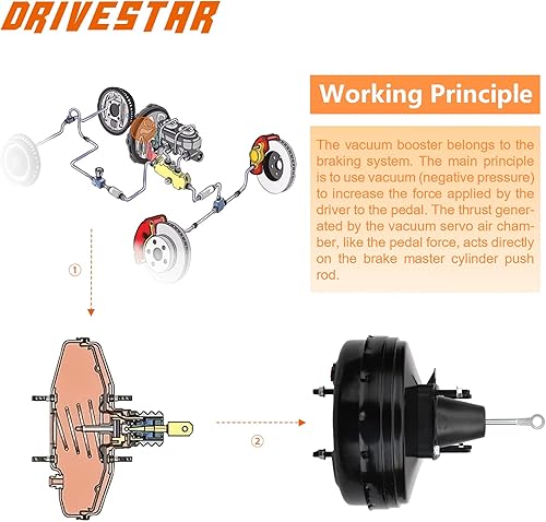 Miniatura 8 de 178-0911 Potenciador de freno de vacío sin cilindro maestro apto para Cadillac EscaladeESV, para Chevrolet Silverado 1500LDSuburbanTahoe, para GMC