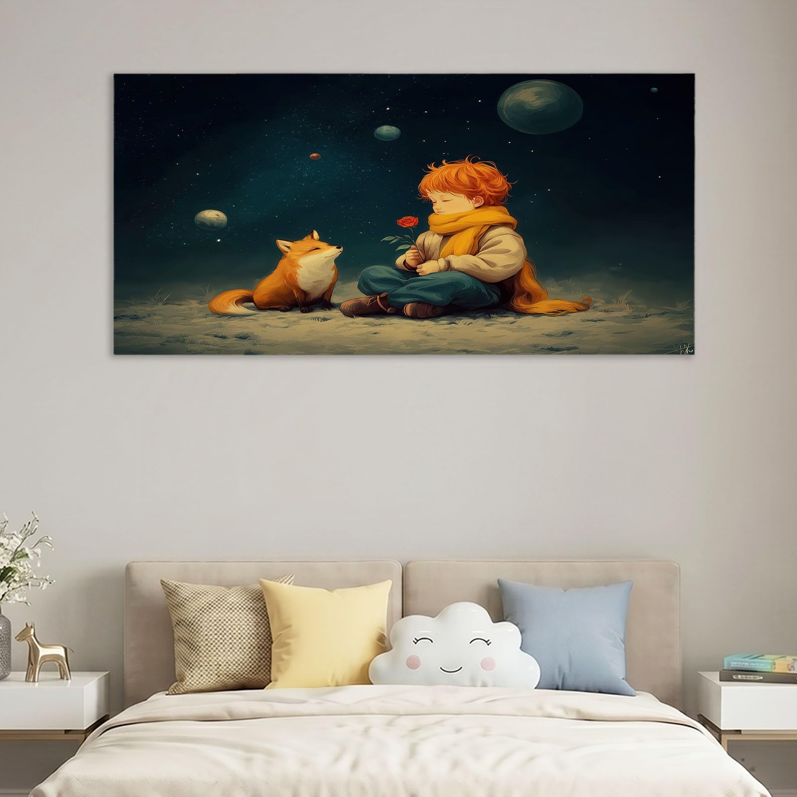 Decorazione da parete su tela, motivo floreale, rosa, per soggiorno, camera da letto, bagno, ufficio, sala da pranzo, corridoio, cucina, camera da letto, 90 x 60 cm (lunghezza x larghezza)