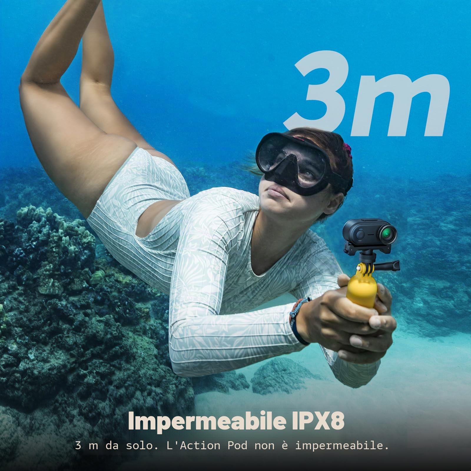 AKASO Mini Action Cam 4K30FPS - Bodycam 64GB Fotocamera Portatile per Vlogging con Impermeabilità 3m, 360 Minuti di Registrazione, Fotocamera POV per Sport, Vlog, Animali Domestici (Keychain3)