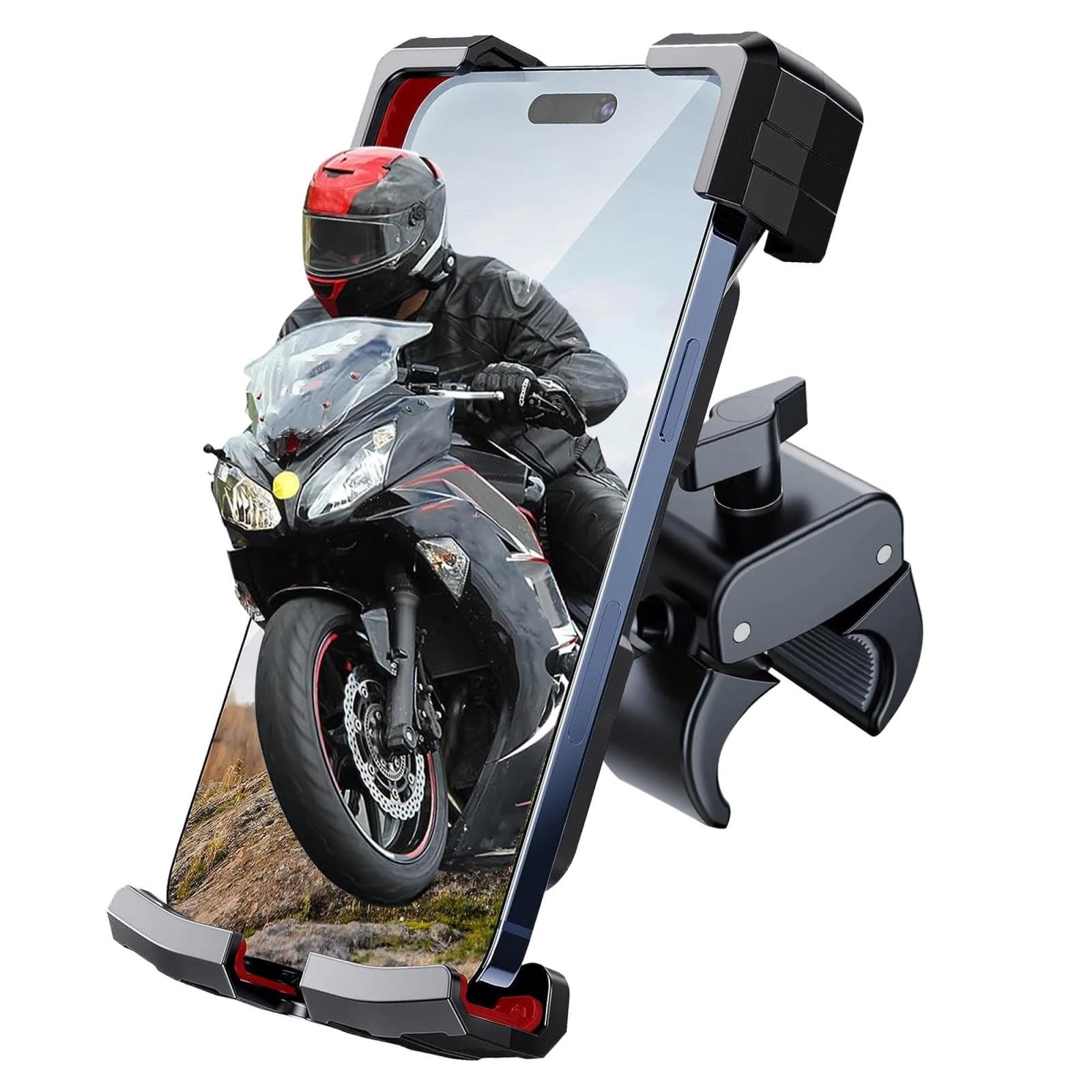 Supporto Telefono Per Moto Doppio Smorzatore Vibrazioni Aggiornamento Per Clip Per Manubrio Accessori Per Ciclismo Per Bici Cellulare