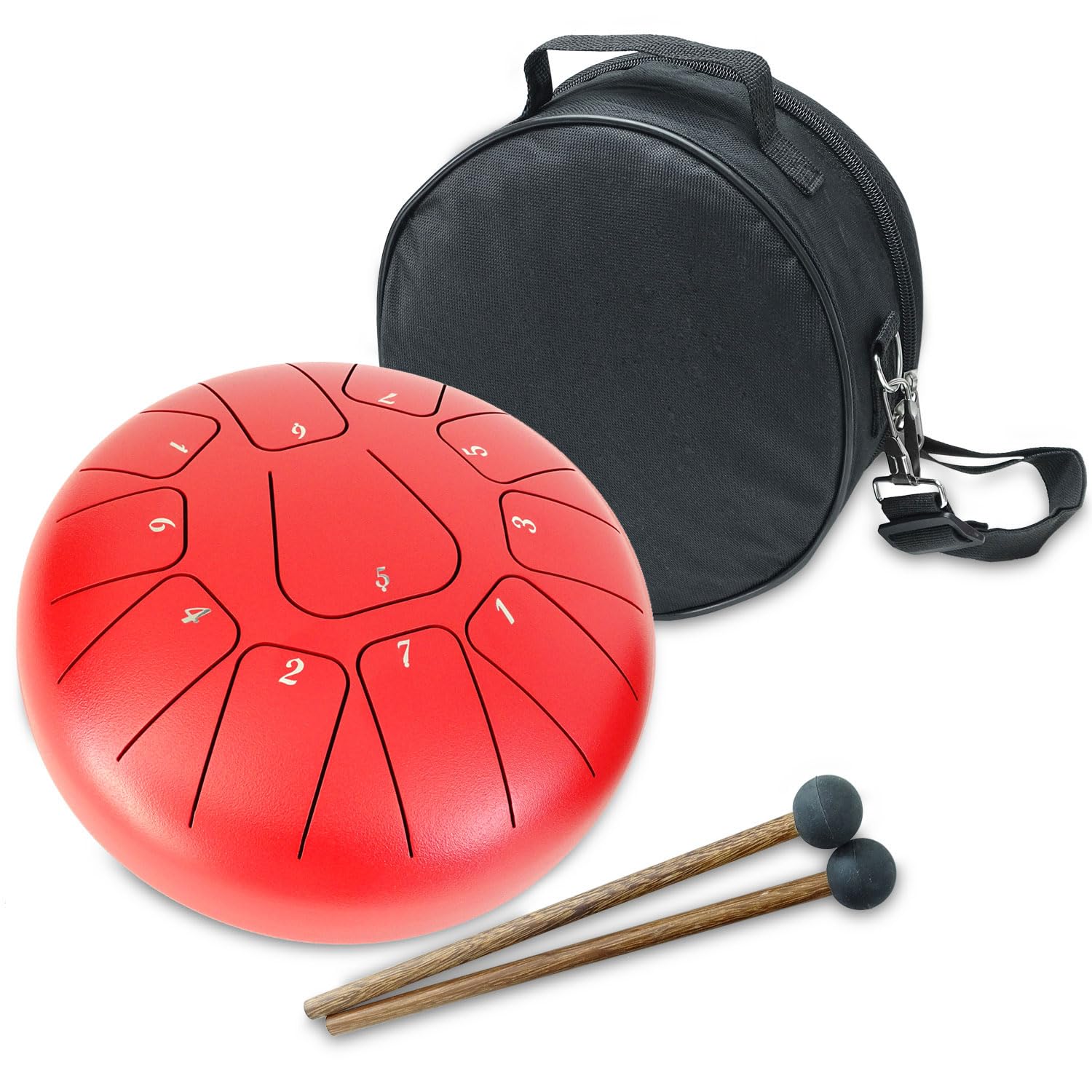 keepdrum TD8RD-F bęben językowy Tongue Drum 11 tonów czerwony F-dur
