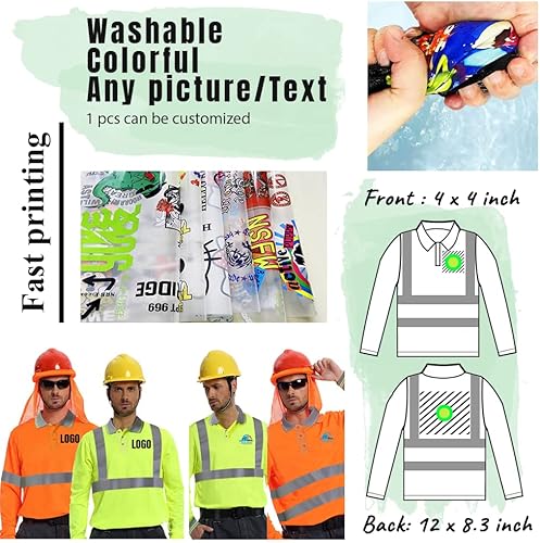 Miniatura 3 de YOWESHOP Hi-Vis Safety T-Shirt Add Your Design Long Sleeve Protective Polo Shirts with Reflective Strips
