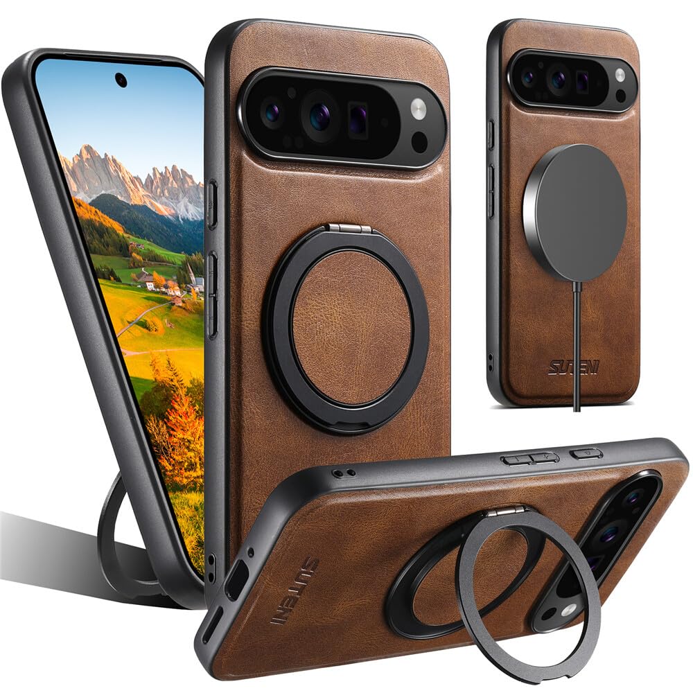 Étui compatible Google Pixel 9 Pro XL housse support cuir silicone
