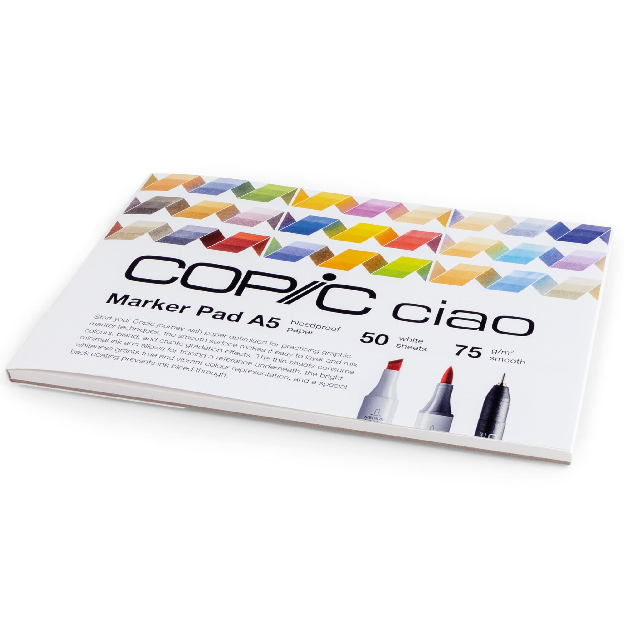 Copic Ciao Marker Pad, 50 Sheets DIN A5, 75 g/m² Drawing Paper, Ultra White, Acid-Free, Chlorine-Free