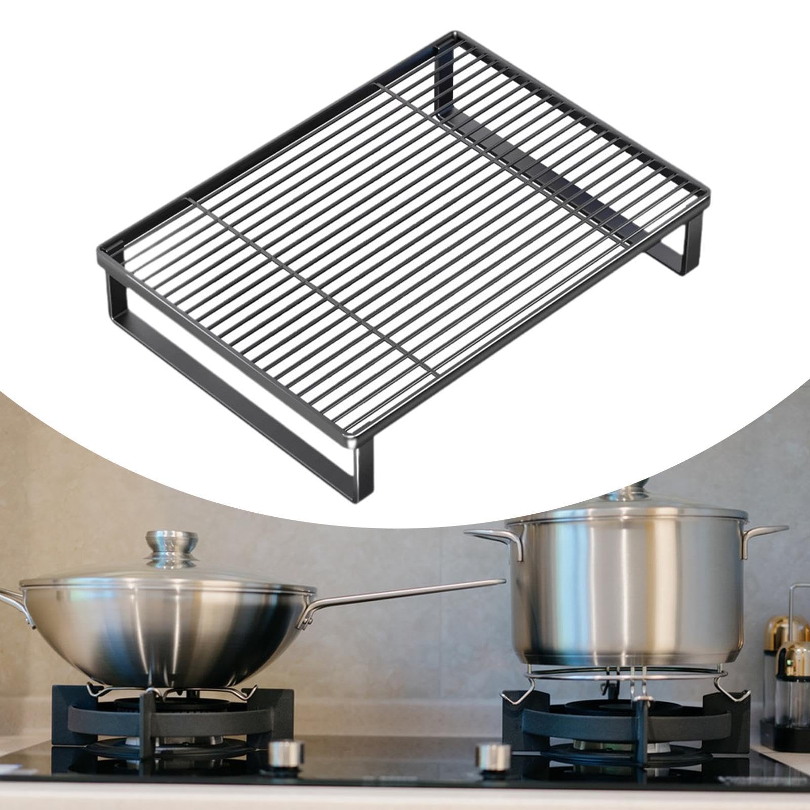 Homyl Supporto per Forno a Microonde da Appoggio per Piano Cottura a Gas da Cucina per Armadio Fornello