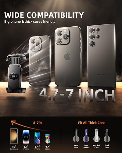 Miniatura 6 de Delobon Soporte de teléfono para motocicleta, soporte para teléfono de bicicleta, actualización 2025 Soporte de teléfono para scooter con una sola