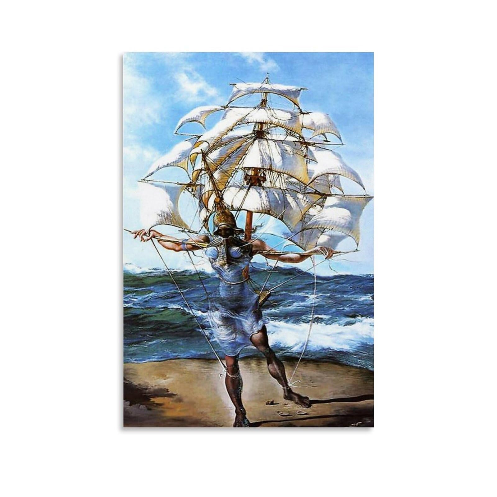 The Ship By Salvador Dalí Painter Artwork Poster Room Aesthetic Print Art Wall Painting Canvas Gifts Modern Bedroom Decor 24x36inch(60x90cm)
