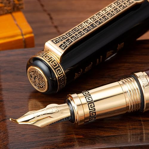 Miniatura 4 de Lanxivi Duke Fude - Pluma estilográfica de punta doblada de ébano, Sima Qian Memorial, pluma estilográfica de tamaño medio a ancho, dibujo