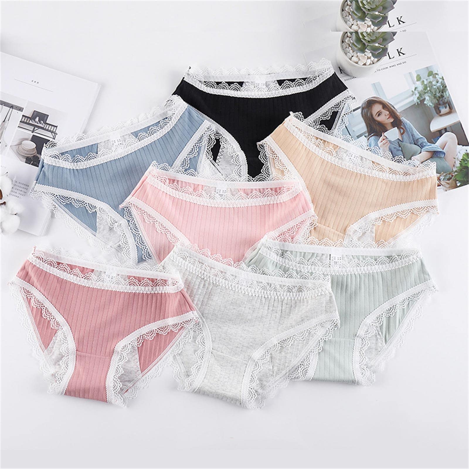 Unterhosen Damen 3 Packs Lady Leak Proof Menstruation Slips-Blue,L