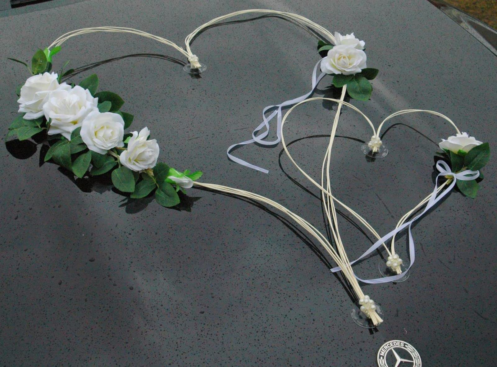 Kit di decorazioni per auto da matrimonio con rose blu
