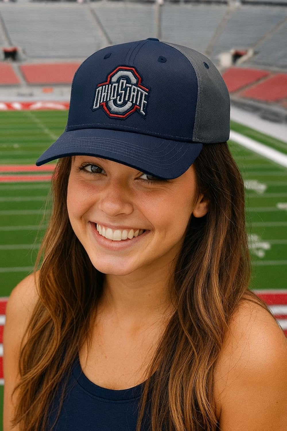 Ohio State Classic Edition Two-Tone Hat Adjustable University Team Logo Embroidered Cap (Black/Gray)