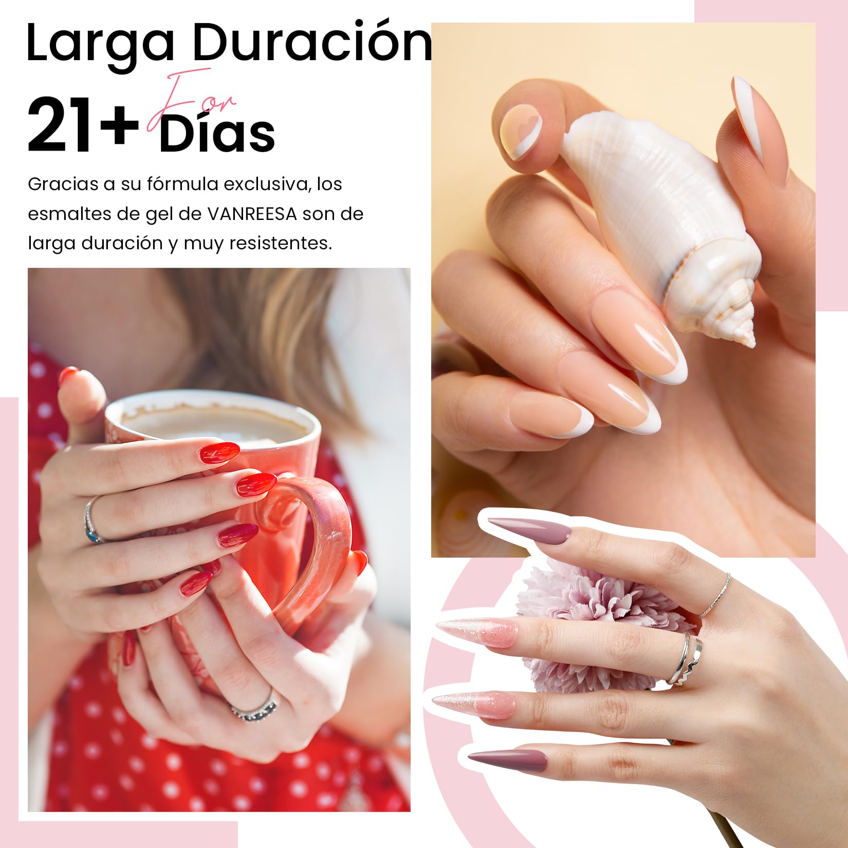 VANREESA Kit Uñas Semipermanentes, 55 Colores Uñas Semipermanentes Kit Completo con Top Base Mate Purpurina Coat Lampara UV Uñas 48W y Herramientas para Manicura, Nail Art Regalo para Principiantes