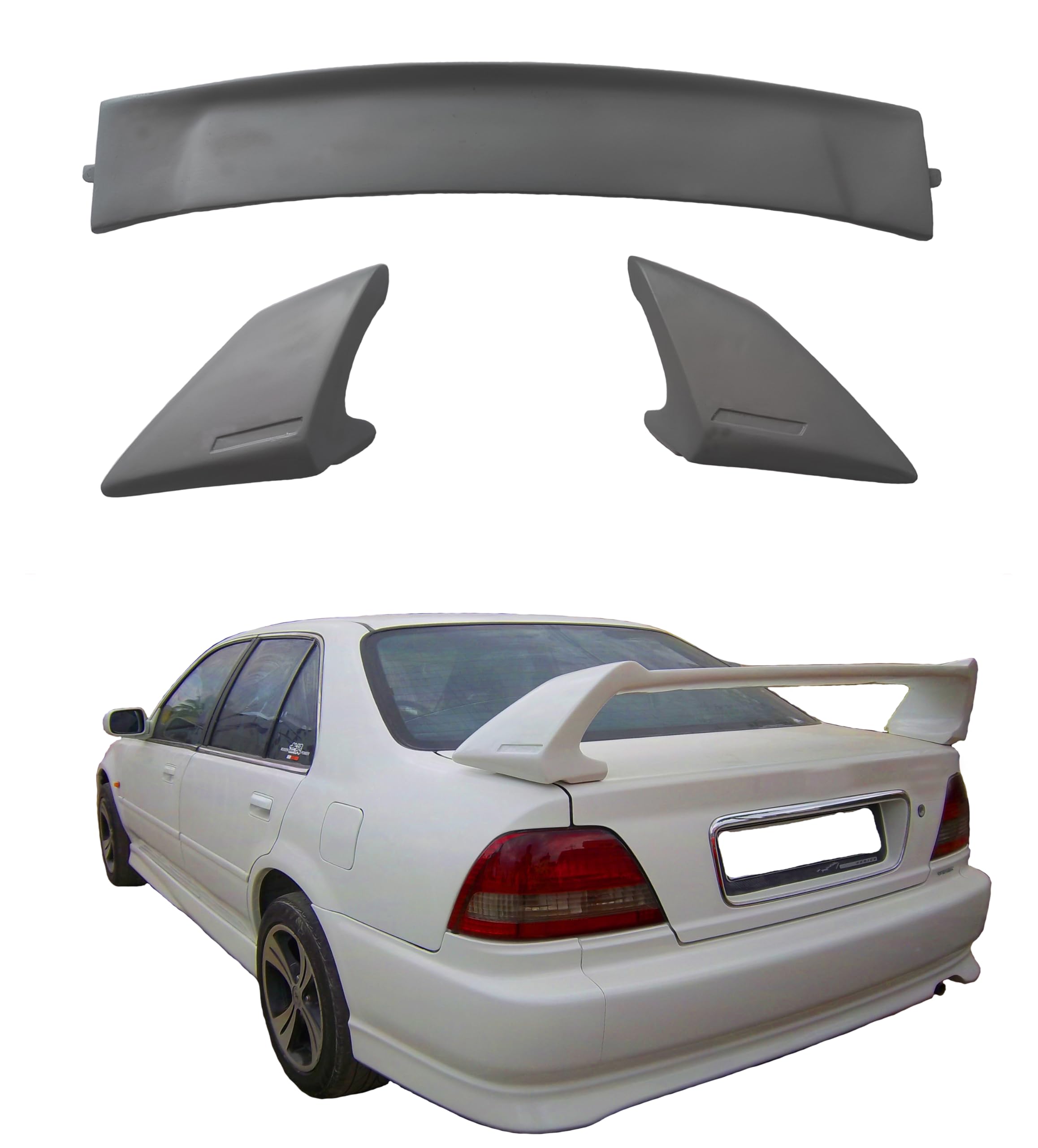 Car Spoiler Compatible with Honda City 2000 Model (Unpainted - Ps Grey Color) Car Spoiler with Light Weight Fiber Reinforced Plastic (FRP) - Drilling Required.-image-12
