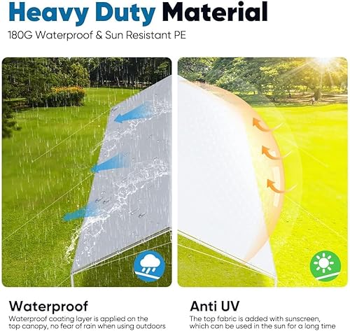 Miniatura 22 de Quictent Toldo resistente de 10 x 15 pies con marco galvanizado para cochera, tienda de campaña para fiestas al aire libre, refugio de barco con 3