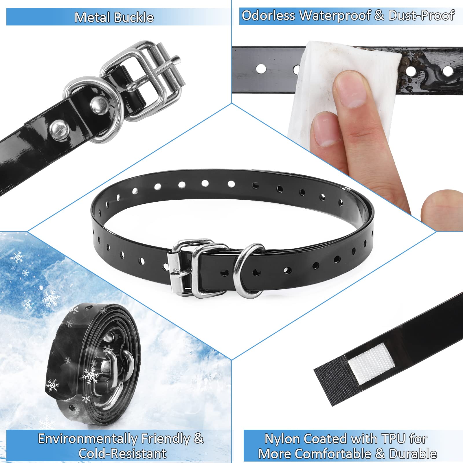 Collar para perro LuckinPET, Collares para Perros, Resistente al Agua, Ajustable, de PVC, Tallas S/M/L