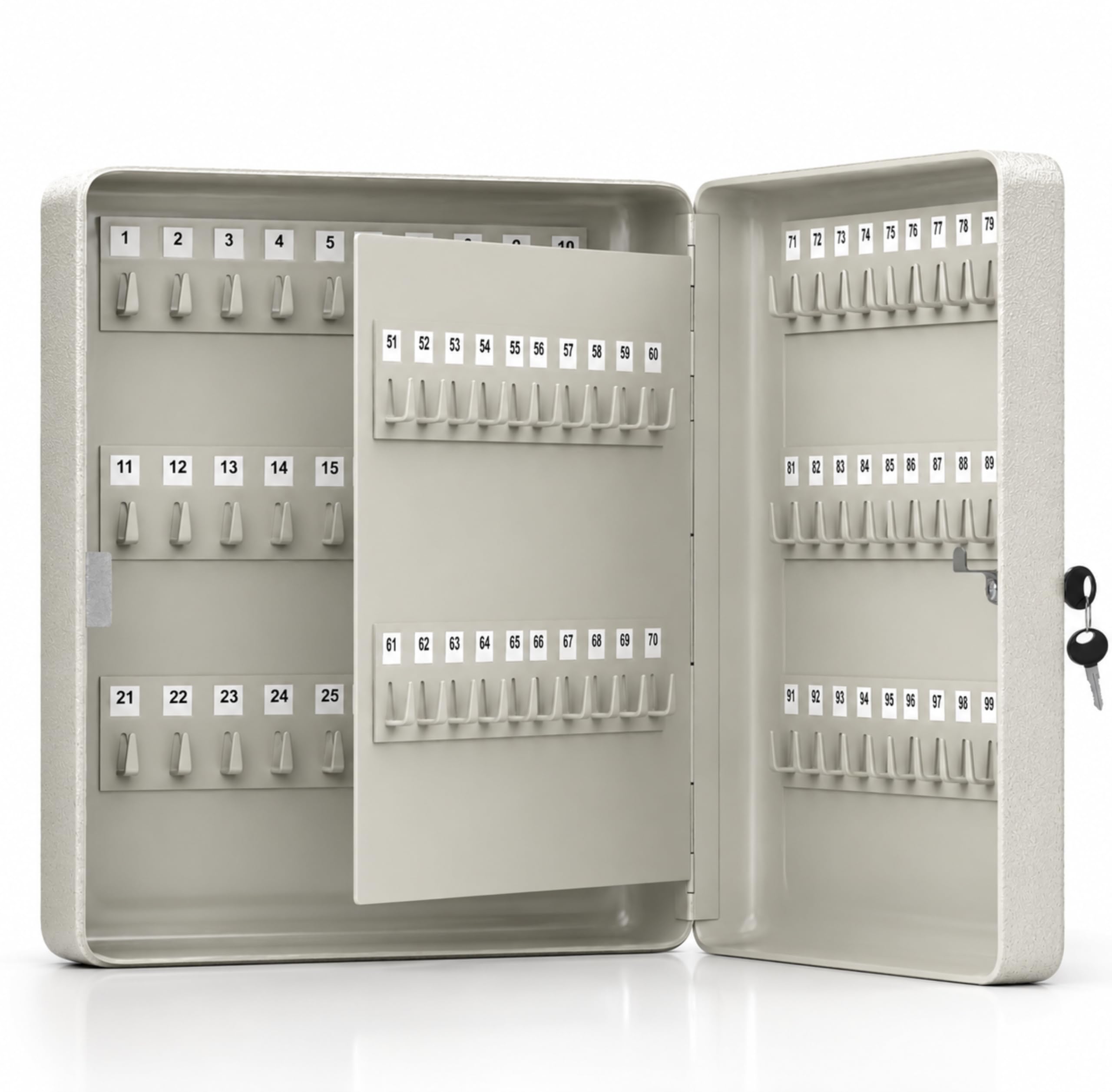 LDS (100 clés) - Armoire à clés murale - Boîte à clés comprenant 100 numéros d'indexation et matériel de montage - Armoire à clés idéale pour la maison, le bureau, le garage et l'entrepôt